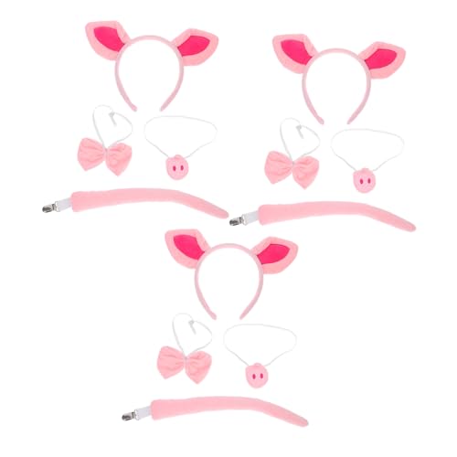 NIYANGLE 3 Satz Niedliches Schwein Kostüm Set für Erwachsene mit Schweineohren Haarreif Fliege und für Halloween Tierkostüm Partys und Cosplay NIYANGLE 3 Satz Niedliches Schwein Kostüm Set für Erwachsene mit Schweineohren Haarreif Fliege und für Halloween Tierkostüm Partys und Cosplay von NIYANGLE
