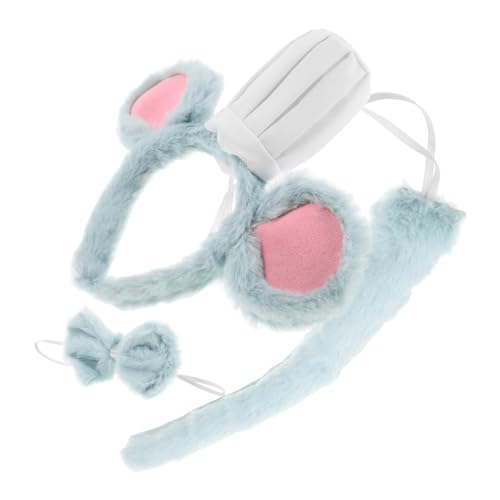NIYANGLE 3 Stück Mäusekostüm für Damen mit Plüschohren und Fliege Lustige Tierkostüm Requisiten für Halloween und Cosplay Grün von NIYANGLE