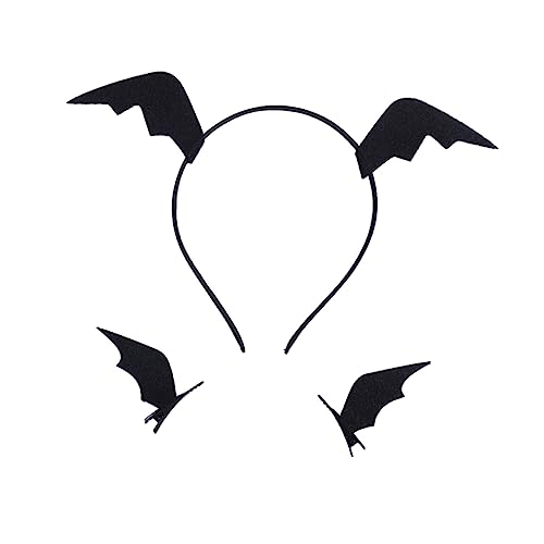 NIYANGLE 3 Stück Teiliges Halloween Fledermaus Flügel Haarclip Set mit Stirnband Cosplay Headdress für Mädels für Halloween Partys und Kostüme NIYANGLE 3 Stück Teiliges Halloween Fledermaus Flügel Haarclip Set mit Stirnband Cosplay Headdress für Mädels für Halloween Partys und Kostüme von NIYANGLE