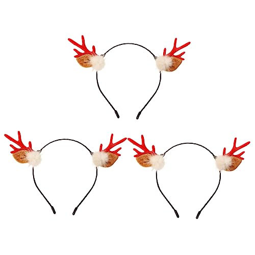 NIYANGLE 3 Stück Teiliges Weihnachts Haarreif mit Kreativem Rentiergeweih Design Leichtes Stirnband für Festliche Partys Bequem und Sicher Sitzend als Xmas Dekoration von NIYANGLE
