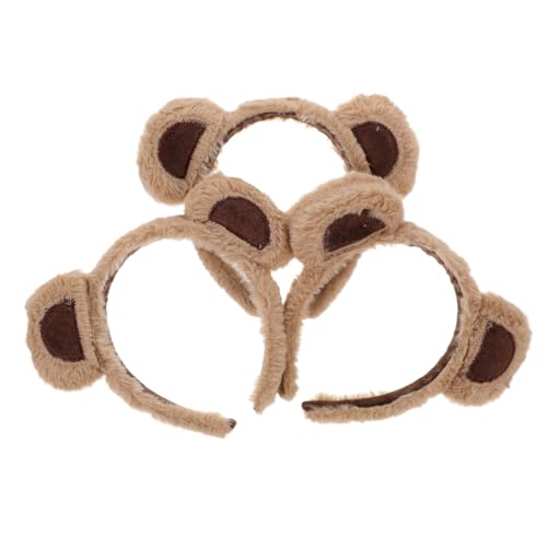 NIYANGLE 3Stücke Teiliges Bärenohr Haarband Plüsch Stirnband für Hautpflege Cosplay und Partys Niedliches Tierohren Design für Spa Make Up von NIYANGLE
