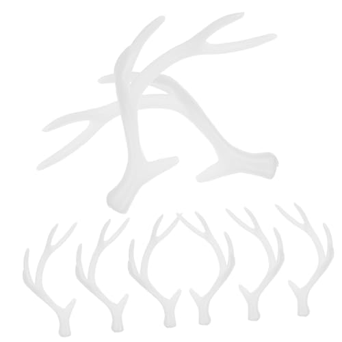 NIYANGLE 4 Paar Diy Weihnachtsgeweih Kopfschmuck Kunststoff Hirschhörner für Kostümpartys Heimdekoration und Kreative Haarschmuck Ideen Langlebig und Realistisch von NIYANGLE
