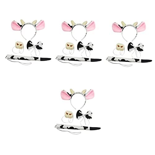 NIYANGLE 4 Sätze Kuscheliges Kuh Kostüm Kopfteil für Halloween Party Cosplay Kindergarten Verkleidung Auffälliges Design für Bühnenauftritte und Kostümfest NIYANGLE 4 Sätze Kuscheliges Kuh Kostüm Kopfteil für Halloween Party Cosplay Kindergarten Verkleidung Auffälliges Design für Bühnenauftritte und Kostümfest von NIYANGLE