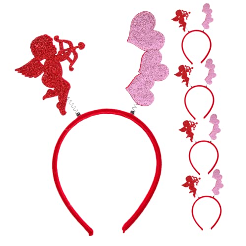 NIYANGLE 4 Stück Herzförmige Pailletten Haarreifen für Mädchen Valentinstag Haarschmuck Flexible und Rutschfeste Haaraccessoires Party Dekoration für Festliche Anlässe von NIYANGLE