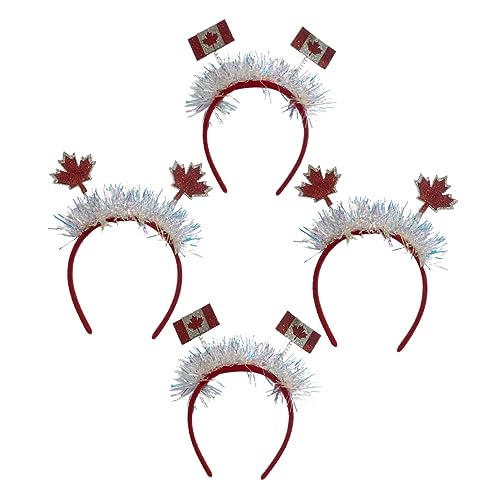 NIYANGLE 4 Stück Karneval Haarschmuck Kopfschmuck Mädchen Kostüm Accessoires mit Ahornblatt Design für Partys und Cosplay Feste von NIYANGLE