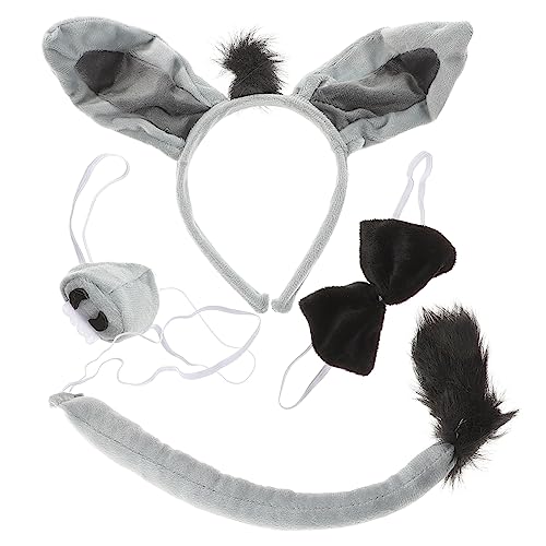 NIYANGLE 4 Stück Teiliges Halloween Eselkostüm für Haarreif Fliege und Nase für Jungen und Mädchen für Tierkostümpartys und Halloween Feiern NIYANGLE 4 Stück Teiliges Halloween Eselkostüm für Haarreif Fliege und Nase für Jungen und Mädchen für Tierkostümpartys und Halloween Feiern von NIYANGLE