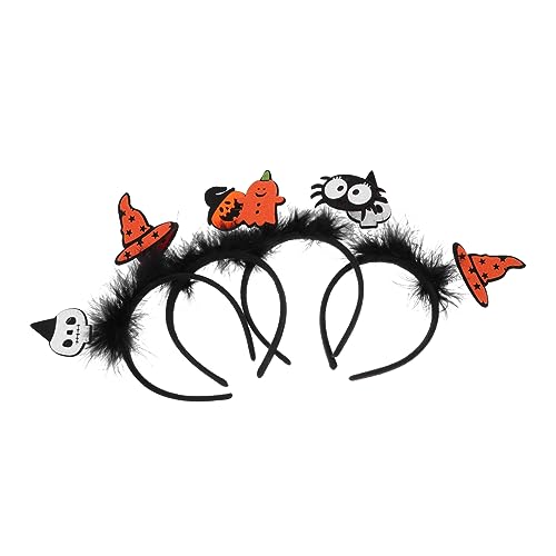 NIYANGLE 4 Stück Teiliges Halloween Haarreif Lustiger Kopfschmuck für Kostüm Party Dekoration mit Kürbis Spinne Skelett und Geist Designs Langlebig und Auffällig für Damen und Erwachsene von NIYANGLE