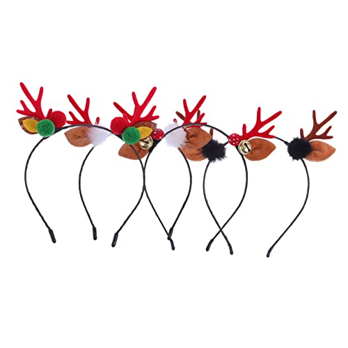 NIYANGLE 4 Stück Weihnachtlicher Rentier Haarreif Teiliges mit Glocken Passend Festlicher Kopfschmuck für Damen und Rutschfeste Rentier Geweih Haarschmuck für Weihnachtsfeier und Karneval NIYANGLE 4 Stück Weihnachtlicher Rentier Haarreif Teiliges mit Glocken Passend Festlicher Kopfschmuck für Damen und Rutschfeste Rentier Geweih Haarschmuck für Weihnachtsfeier und Karneval von NIYANGLE