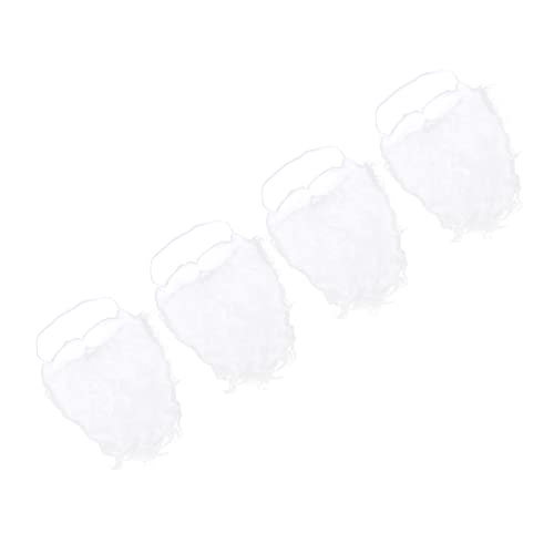 NIYANGLE 4 Stück Weihnachtsmann Bart Realistisch Bartzubehör Rauchen Gefälscht Bart-kit Falscher Schnurrbart Bart Und Perücke Santa Schnurrbärte Party Performance Prop Polyester Weiß von NIYANGLE