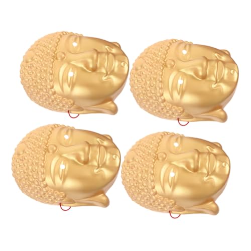 NIYANGLE 4 Stücke Buddhistische Gesichtsmasken mit Detailreichem Design für Halloween Karneval und Kostümpartys für Buddhistische Rollenspiele Kulturelle Events und Maskeraden von NIYANGLE