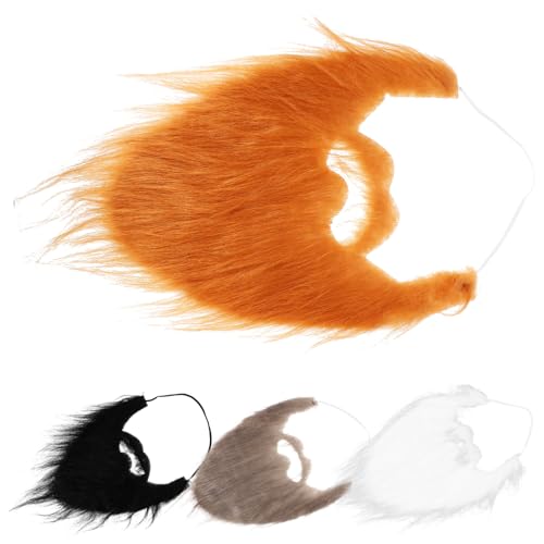 NIYANGLE 4 Teiliges Bartpflegeset Für Weihnachtsfeiern Halloween Bärte Bartpflege Bartöl Falscher Schnurrbart Bartwuchsöl Requisitenbart Halloween Bartbrille Bartset Tuch von NIYANGLE