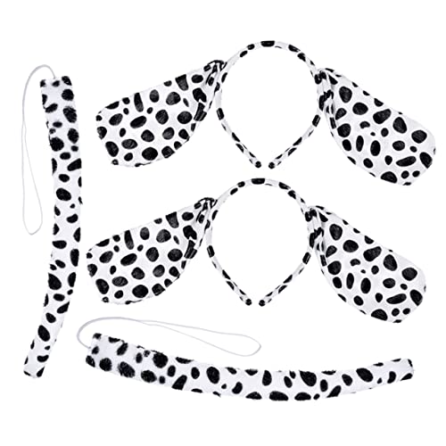 NIYANGLE 4Stücke Teiliges Cosplay Set Dalmatiner Stirnband für Rollenspiele für Kostümpartys und Fasching Wiederverwendbar und Langlebig von NIYANGLE