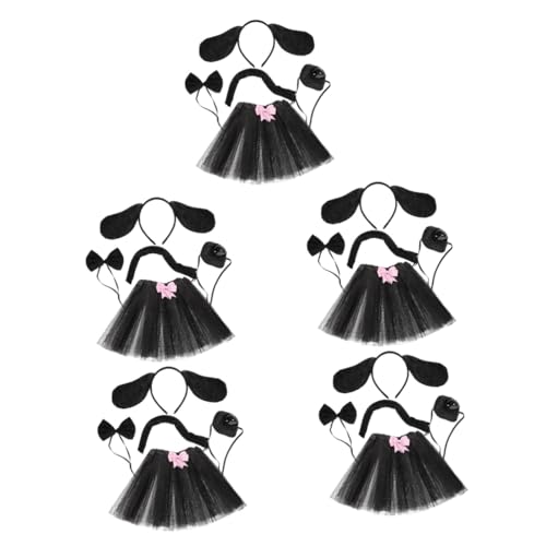 NIYANGLE 5 Sätze Schwarzer Welpen-tutu-anzug Ohr Kostüme Hund Cosplay Tutu Rock Welpenhundkostüm Stirnbänder Für Mädchen Plüsch Geburtstag Mädchen Kostümprops Black Stoff NIYANGLE 5 Sätze Schwarzer Welpen-tutu-anzug Ohr Kostüme Hund Cosplay Tutu Rock Welpenhundkostüm Stirnbänder Für Mädchen Plüsch Geburtstag Mädchen Kostümprops Black Stoff von NIYANGLE