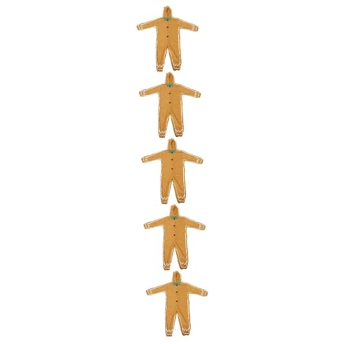 NIYANGLE 5 Stück Lebkuchenmann-kostüm Lebkuchen-partykostüm Weihnachtsverkleiden Sie Den Lebkuchenmann Riesengingerbread Mann Aufblasbares Kostüm Weihnachten Light Brown Polyester von NIYANGLE
