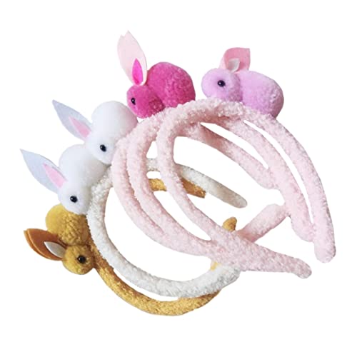 NIYANGLE 5 Stück Teiliges Osterhasen Haarreif aus Plüsch Niedliche Hasenohren Haarband für Damen und Mädchen Leichtes Party Kopfschmuck Vielseitig für Osterfest Karneval und Kostümpartys von NIYANGLE