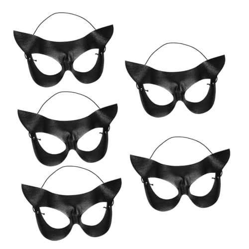 NIYANGLE 5 Stück Teiliges Schwarze Katzenmaske Halbgesichts-masquerade-masken für Damen Leicht und Angenehm Elegantes Design für Halloween Karneval Prom-party und Cosplay-zubehör NIYANGLE 5 Stück Teiliges Schwarze Katzenmaske Halbgesichts-masquerade-masken für Damen Leicht und Angenehm Elegantes Design für Halloween Karneval Prom-party und Cosplay-zubehör von NIYANGLE