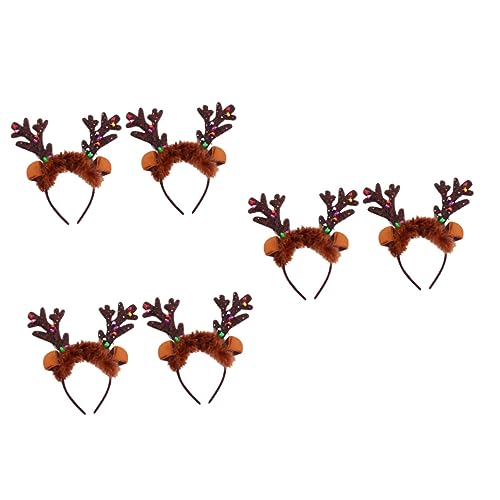 NIYANGLE 6 Stck LED Weihnachts Rentier Haarreif mit Leuchtenden Geweihen Festlicher Kopfschmuck für Damen für Party Karneval Cosplay und Geburtstagsfeiern von NIYANGLE