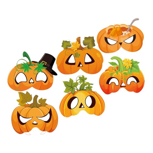 NIYANGLE 6 Stück Halbgesichtige Papiermasken Kürbis Design mit Elastikband Flach für Einfache Aufbewahrung Vielseitige Dekoration für Halloween und Erntedankfest Partys NIYANGLE 6 Stück Halbgesichtige Papiermasken Kürbis Design mit Elastikband Flach für Einfache Aufbewahrung Vielseitige Dekoration für Halloween und Erntedankfest Partys von NIYANGLE
