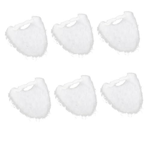 NIYANGLE 6 Stück Santa Schnurrbärte Fake Beard Fake Schnurrbart Christmas Outfit Christmas Costume dekorativer Bart Fell Falscher Bart zu Weihnachten Weihnachtskostüm Flanellmaterial Weiß von NIYANGLE