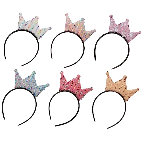 NIYANGLE 6 Stück Teiliges Glitzer Krone Haarband für Farbige Stirnbänder Rosa Orange Blau und Weiß für Geburtstagsfeiern und Fotografie NIYANGLE 6 Stück Teiliges Glitzer Krone Haarband für Farbige Stirnbänder Rosa Orange Blau und Weiß für Geburtstagsfeiern und Fotografie von NIYANGLE