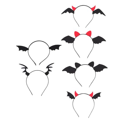NIYANGLE 6 Stück Teiliges Halloween Flügel Haarreif Kreativer Teufelsflügel Kopfschmuck Stabiler Rahmen Langlebiges Material Geeignet für Karneval Festival Party Kostüm von NIYANGLE