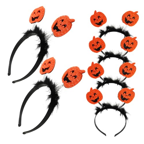 NIYANGLE 6 Stück Teiliges Halloween Kürbis Haarreif für Cosplay Kreative Kopfbedeckung für Partys Einzigartige Halloween Dekoration Perfektes Accessoire für Maskeraden und Aufführungen von NIYANGLE