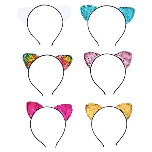 NIYANGLE 6 Stück Teiliges Katzenohren Haarband mit Glitzer Farbige Pailletten Haaraccessoires für Parties und Geburtstagsdekoration für Damen NIYANGLE 6 Stück Teiliges Katzenohren Haarband mit Glitzer Farbige Pailletten Haaraccessoires für Parties und Geburtstagsdekoration für Damen von NIYANGLE
