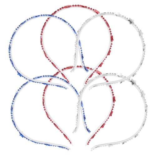 NIYANGLE 6 Stück Teiliges Stern Stirnband für Unabhängigkeitstag Rotes Weißes und Blaues Haarband für Festivals und Kostümpartys Perfektes Accessoire für Feiern und Auftritte von NIYANGLE