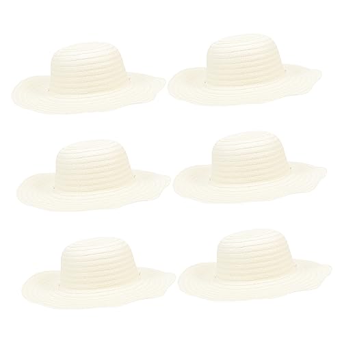 NIYANGLE 6 Stück Teiliges Strohhut zum Bemalen Leichter Tragbarer DIY Sonnenhut mit Leerer Oberfläche für Kreative Mädchen und Jungen Ab Jahren als Eltern Junge Mädchen Bastelset und von NIYANGLE