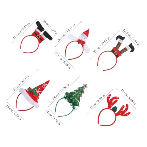 NIYANGLE 6 Stück Teiliges Weihnachts haarreifen Rentier Weihnachtsbaum motiven Leichtes Bequemes Design für Erwachsene und Festlicher Haarschmuck für Weihnachtsfeiern und Partyzubehör von NIYANGLE