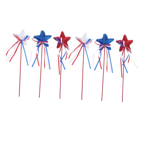NIYANGLE 6 Stück Unabhängigkeitstag Sternstab Dekorationen mit Glitzer Schleifen Rot Weiß Blau für Party Feier Familienfest Memorial Day Patriotische Party Accessoires NIYANGLE 6 Stück Unabhängigkeitstag Sternstab Dekorationen mit Glitzer Schleifen Rot Weiß Blau für Party Feier Familienfest Memorial Day Patriotische Party Accessoires von NIYANGLE