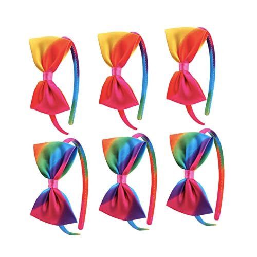 NIYANGLE 6Stücke Haarbänder mit Schleifen Regenbogenfarben Dekorative Stirnbänder für Süßer Haarschmuck für Partys Geburtstage und Fotoshootings NIYANGLE 6Stücke Haarbänder mit Schleifen Regenbogenfarben Dekorative Stirnbänder für Süßer Haarschmuck für Partys Geburtstage und Fotoshootings von NIYANGLE