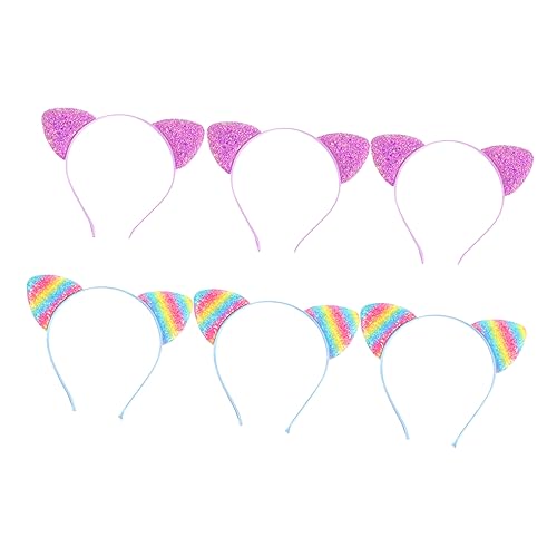 NIYANGLE 6Stücke Katzenohren Haarschmuck Teiliges Glitzer Haarband für Pailletten Stirnbänder für Karneval und Cosplay für Partys und Besondere Anlässe NIYANGLE 6Stücke Katzenohren Haarschmuck Teiliges Glitzer Haarband für Pailletten Stirnbänder für Karneval und Cosplay für Partys und Besondere Anlässe von NIYANGLE