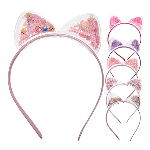 NIYANGLE 6Stücke Süßes Katzenohr Haarband für Teiliges mit Paillettendesign und Leicht und Bequem für Geburtstagsfeiern und Tägliche Dekoration NIYANGLE 6Stücke Süßes Katzenohr Haarband für Teiliges mit Paillettendesign und Leicht und Bequem für Geburtstagsfeiern und Tägliche Dekoration von NIYANGLE