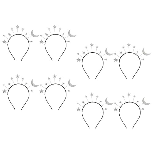 NIYANGLE 8 Stück Kinder Sternförmige Haarreifen Glitter Haarschmuck für Mädchen Party Zubehör Lichtechtes Material Glänzendes Design von NIYANGLE