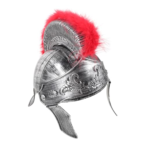 NIYANGLE Antiker Römischer Soldatenhelm Cosplay Mittelalter Helm mit Kamm Silbern Leicht und Robust für Herren Kostüm Party Zubehör von NIYANGLE