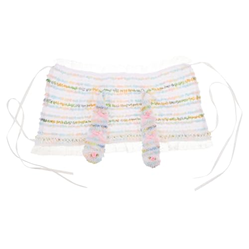 NIYANGLE Bunte Hasenohrenmütze Für Kinder Und Frauen, Stylische Beanie Mit Spitzenbesatz, Verstellbarer Krawatte Für Cosplay, Foto-requisiten Und Festliche Anlässe von NIYANGLE