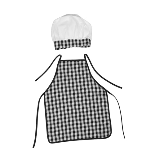 NIYANGLE Chef Outfit mit Schürze und Hut Mädchen und Jungen Kochkostüm für Fotoshootings und Backspiele Langlebig Waschbar Geschlechtsneutral Passend für Monate Kleinkinder von NIYANGLE