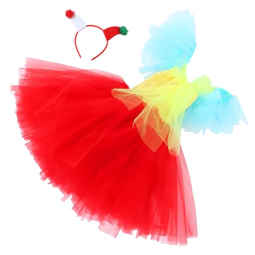 NIYANGLE Clown Kostüm Tutu Rock mit Passendem Haarreif Weiches Material Bunter Zirkus Look für Mädchen Halloween und Geburtstag Party Verkleidungsspiel NIYANGLE Clown Kostüm Tutu Rock mit Passendem Haarreif Weiches Material Bunter Zirkus Look für Mädchen Halloween und Geburtstag Party Verkleidungsspiel von NIYANGLE