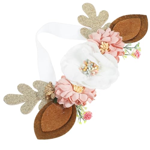 NIYANGLE Elastisches Weihnachts Geweih Stirnband mit Rentierhörnern und Elchohren Leichter Kopfschmuck für Junge Mädchen und Kleinkinder Festliches Xmas Accessoire für Party und Geburtstag von NIYANGLE