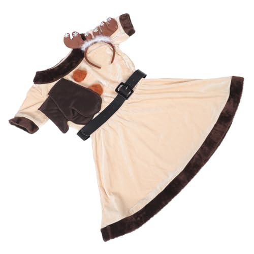 NIYANGLE Elch Cosplay Kostüm Damen Erwachsene Bequemes Halloween Weihnachtskostüm für Party Bühnenauftritt und Fotografie Vielseitiges Kostüm für Karneval und Fasching von NIYANGLE