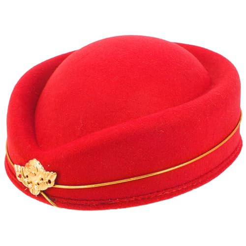 NIYANGLE Eleganter Stewardess Hut für Damen Ergonomisch Geformt Komfortabel Tragbar für Flugbegleiterinnen Kostüm Cosplay Partys und Bühnenauftritte Klassisches Design mit Goldfaden NIYANGLE Eleganter Stewardess Hut für Damen Ergonomisch Geformt Komfortabel Tragbar für Flugbegleiterinnen Kostüm Cosplay Partys und Bühnenauftritte Klassisches Design mit Goldfaden von NIYANGLE