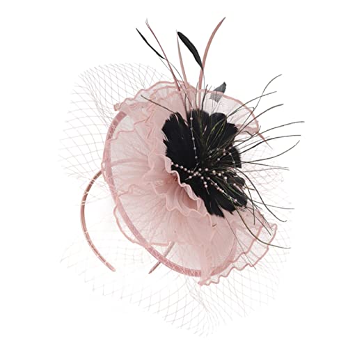 NIYANGLE Fascinator Haarschmuck mit Federn und Netz für Hochzeiten Teepartys und Besondere Anlässe Eleganter Haarclip oder Stirnband Vielseitig Einsetzbar Passt zu Meisten Kopfgrößen von NIYANGLE