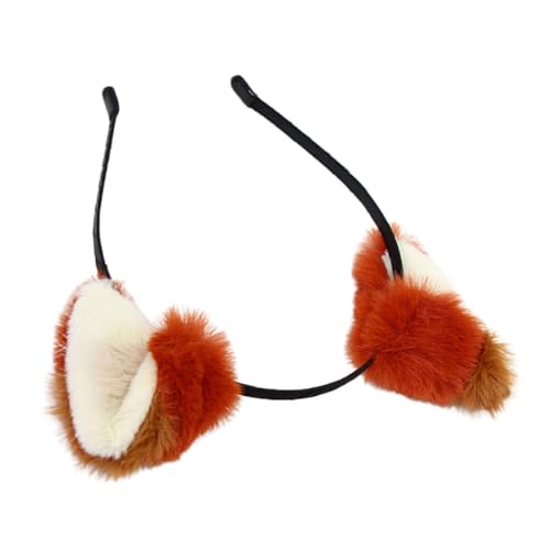 NIYANGLE Fuchsohren Stirnband Wolfsohren Kätzchenohren für Frauen Fuchsohren Halloween Cosplay -Tierohren erwachsene Katzenohren Tigerohren pelzige Ohren Fell Ohren Plüsch von NIYANGLE