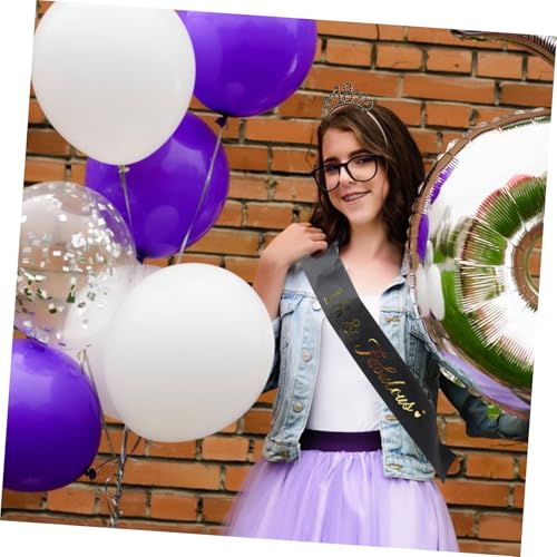 NIYANGLE Geburtstag Schärpe und Set Wiederverwendbare Geburtstagskrone und Stirnband für Mädchen Bequemes Party Accessoire für Jährige Einfache Anwendung Festliche Geburtstagsdeko von NIYANGLE