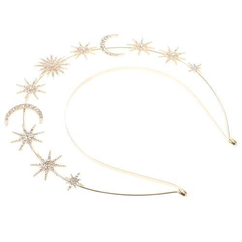 NIYANGLE Göttinnen haarreif mit Sternen und Mond Glitzerndes Party haarband aus Leichtem Formbeständigem Legierungs material Rutschfest und Stabil für Braut und Festliche Anlässe von NIYANGLE