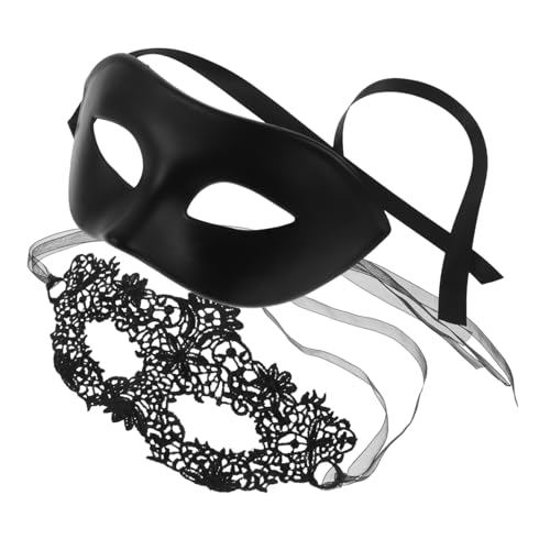 NIYANGLE Halbgesichts Masken für Spitzen Design Venezianische Masken für Damen und Herren Vielseitig Kombinierbar für Karneval Halloween und Maskenball von NIYANGLE