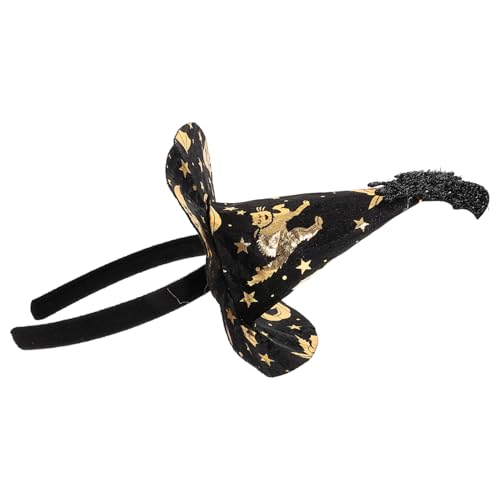 NIYANGLE Halloween Bat Headband mit Hexenhut Unisex Haarband für Erwachsene und Geeignet für Karneval Cosplay und Ghost Festivals Leicht und Bequem für Haartypen Geeignet von NIYANGLE