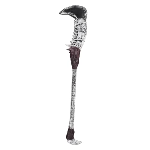 NIYANGLE Halloween Gothic Sense Sägezahnmotiv Sense Cosplay Requisite Kunststoff Leicht Für Mottoparty Kostüm Zubehör Braun NIYANGLE Halloween Gothic Sense Sägezahnmotiv Sense Cosplay Requisite Kunststoff Leicht Für Mottoparty Kostüm Zubehör Braun von NIYANGLE