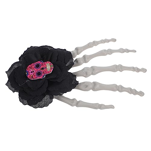 NIYANGLE Halloween Gothic Skeletthand Haarclip Gruseliger Haarschmuck Rutschfeste Haarspange für Halloween Party Cosplay und Streetwear Langlebiger Schwarzer Schädel Hand Haarclip NIYANGLE Halloween Gothic Skeletthand Haarclip Gruseliger Haarschmuck Rutschfeste Haarspange für Halloween Party Cosplay und Streetwear Langlebiger Schwarzer Schädel Hand Haarclip von NIYANGLE